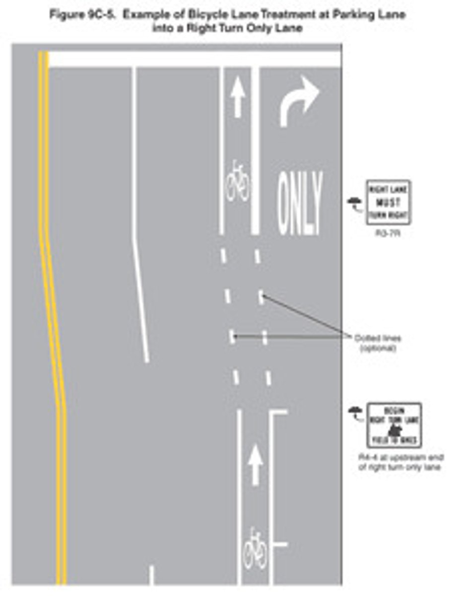 <p>The dotted line in this image shows where vehicles are ____________.</p>