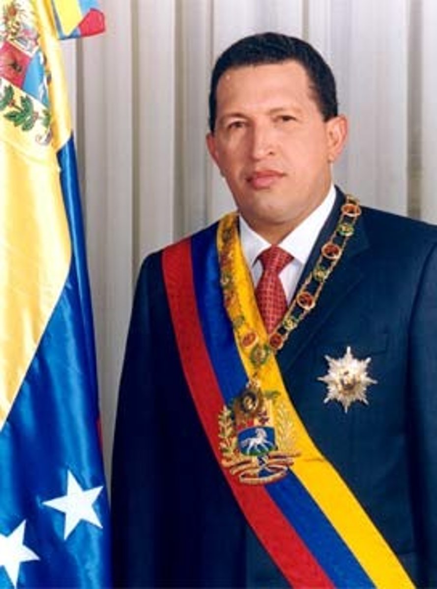 <p>Venezuelan leader known for socialist policies. An example of authoritarian government in modern day</p>