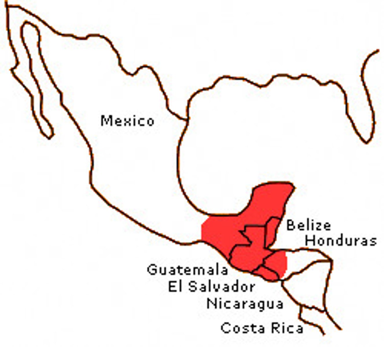 <p>Mesoamerican civilization concentrated in Mexico's Yucatan Peninsula and in Guatemala and Honduras but never unified into a single empire. Major contributions were in mathematics, astronomy, and development of the calendar.</p>