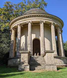 <p>Who designed the Temple of Ancient Virtue and where was it?</p>