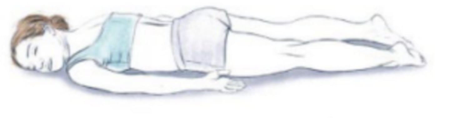 <p>lying face down</p><p>has the patient lying on their stomach, allowing access to the posterior cranial fossa, spine, buttocks, rectum, and posterior lower extremities.</p>