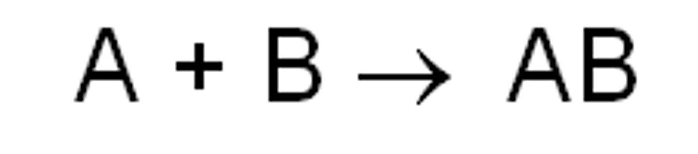 <p>synthesis = new bonds created</p>