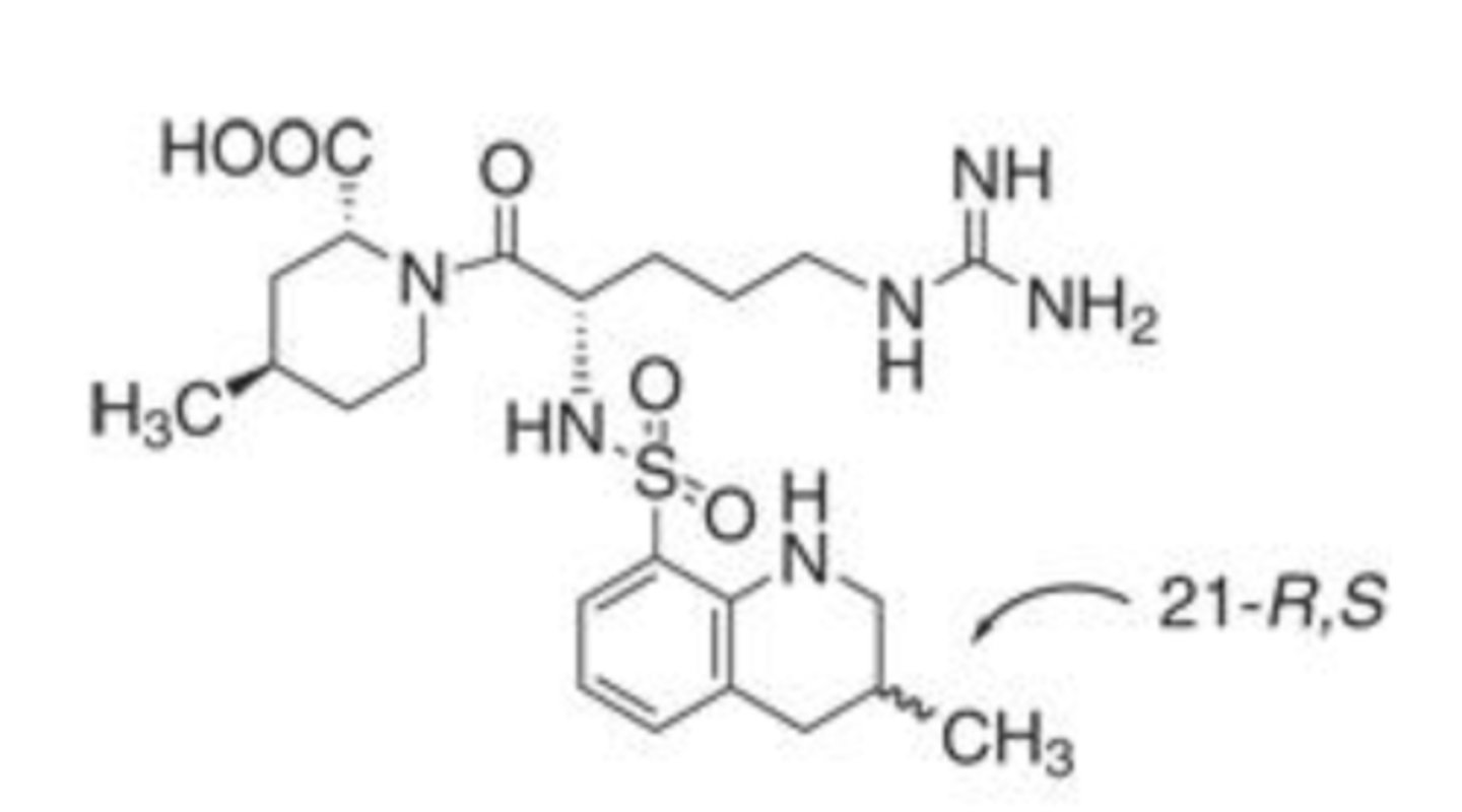 <p>What drug?</p><p>A. lepirudin</p><p>B. desirudin</p><p>C. dabigatran</p><p>D. argatroban</p>