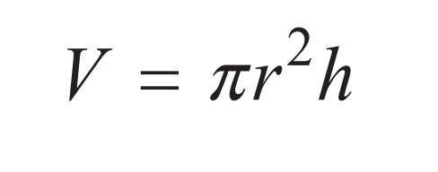 <p>r = radius </p><p>h = height</p>