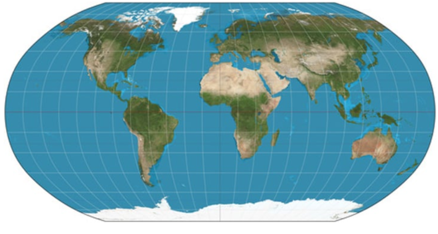 <p>- Minimizes the errors in area, shape, distance, and direction - land areas smaller</p><p>- Aesthetically pleasing balance - good for displaying information across oceans</p>