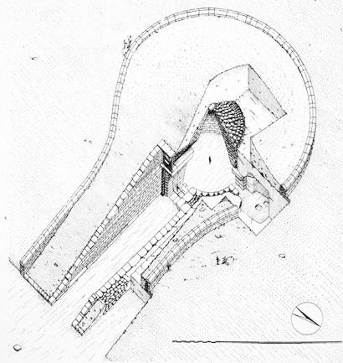 <p>a beehive shaped tomb that is underground, the interior is quite spacious and hollow. It is assumed that members of the royal family would have been buried here because of it's elaborate design and detail.</p>