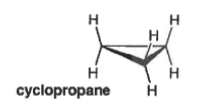 <p>what are the two types of strain that occur in cyclopropane, what causes them?</p>