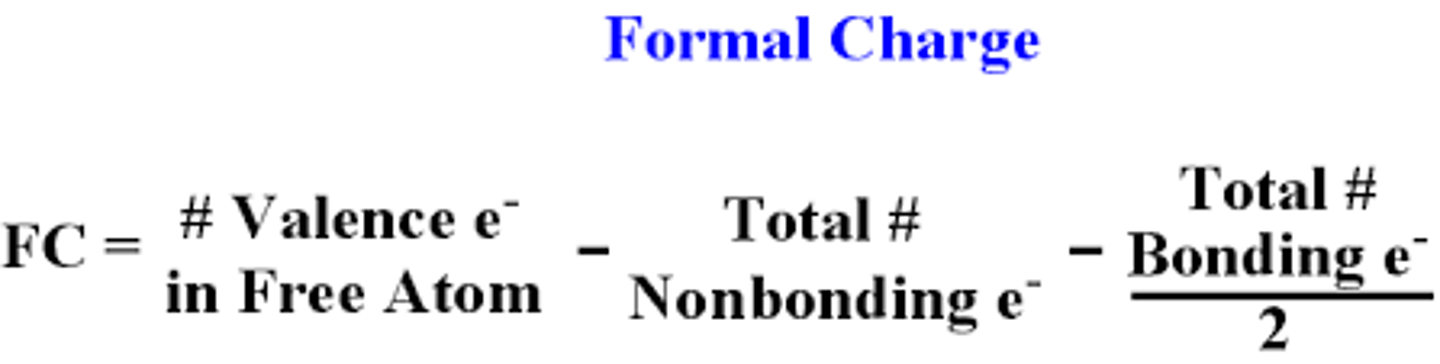 <p>- Hypothetical charge of an atom in a molecule if the electrons in the bonds were redistributed evenly between the atoms</p><p>- Sum of formal charges of all atoms in a molecule must be zero</p><p>- Sum of the formal charges in an ion should be equal to the charge of the ion</p>
