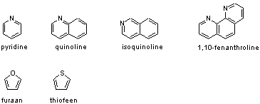 ### Carbocyclisch

Bestaan uit 1 enkele ringstructuur

### Heterocyclisch

Meerdere ringstructuren 