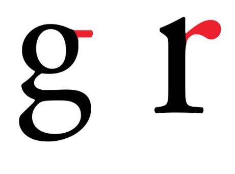 <p>small stroke that projects from the top of lowercase g or r </p>