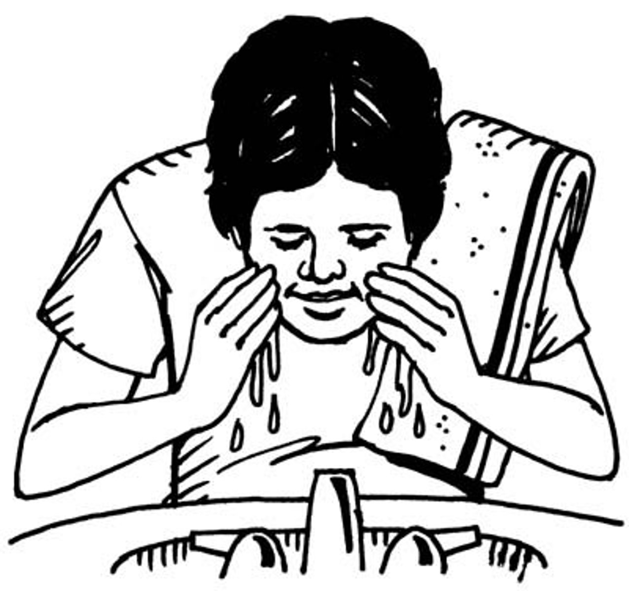 <p>to wash one's face</p>