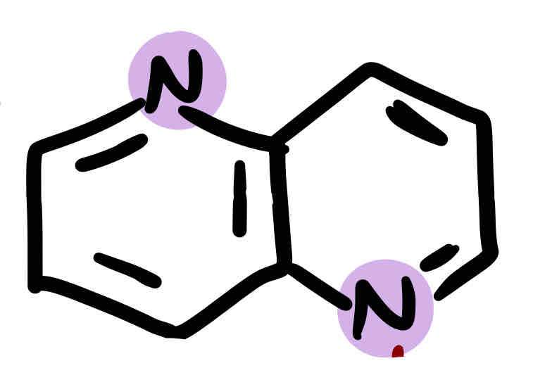 <p>2 Pyradines (opposite of each other) (Most basic diazene)</p>