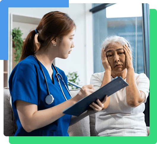 <p>How do you comfort a client experiencing hallucinations or visions?</p>