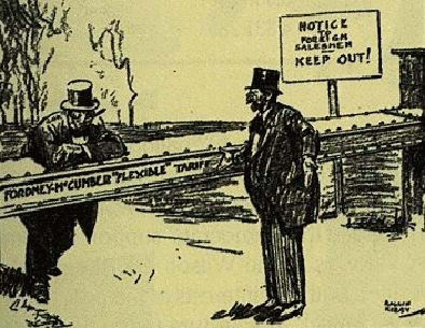 <p>1922 new tariff (tax on imported goods) that was significantly higher than before - theory was it would protect U.S. manufacturers and their workers. Other countries raised their tariffs on U.S. goods - causing a negative impact on world trade</p>