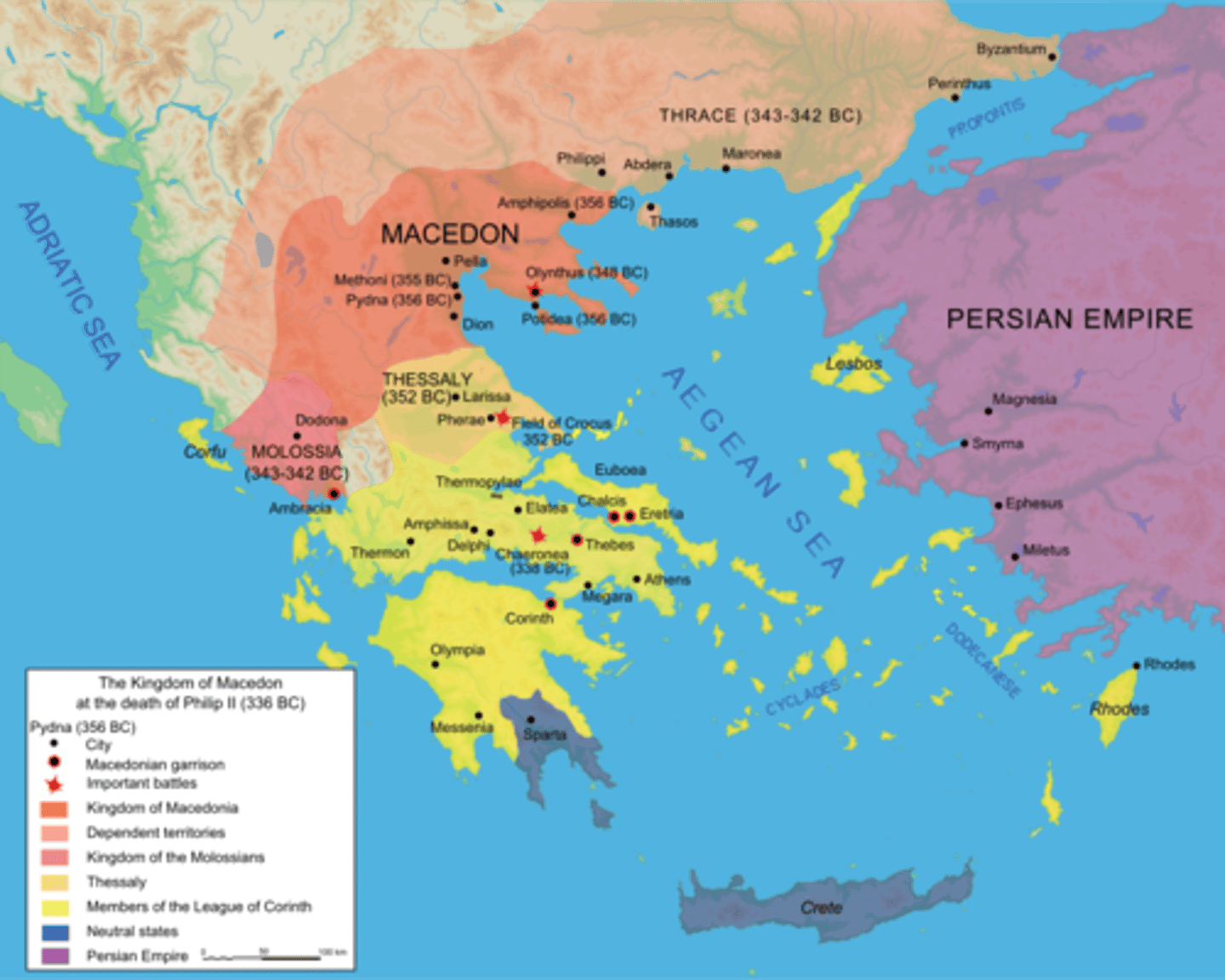 <p>In it for the first time, Greece became unified. Philip II of Macedon set this up after the Battle of Chaeronea.</p>