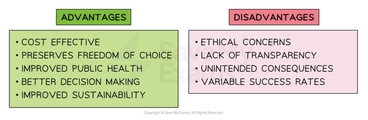<p>Nudge Theory</p><ul><li><p><strong>Nudge theory i</strong>s the practice of influencing choices that economic agents make, using small prompts to <strong>influence their behaviour</strong></p></li><li><p>Richard Thaler coined the phrase ‘nudge theory’ and argued that firms should <strong>use nudges in a responsible way</strong> to guide and influence decision making</p></li></ul><p></p>