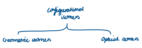 <ul><li><p>Geometric isomers</p></li><li><p>Optical isomers</p></li></ul><p></p>