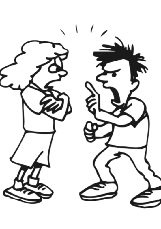 <p>to quarrel with someone</p>