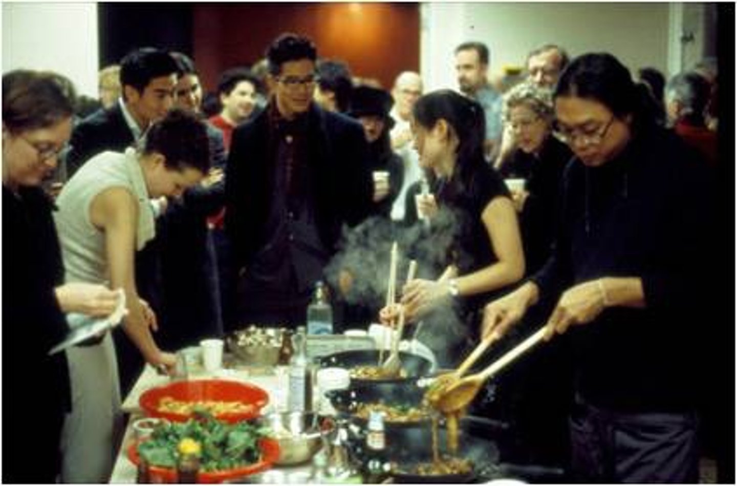 <p>Title: Untitled Free</p><p>Time: 1990s.</p><p>Known for:</p><ul><li><p>A <strong>conceptual art piece</strong> where they transformed a gallery space into a <strong>kitchen</strong> and served <strong>free food</strong> to visitors, creating a <strong>communal experience</strong> rather than a traditional artwork.</p></li></ul><ul><li><p class="">The piece is centered around the idea of <strong>interaction, hospitality</strong>, and the <strong>social aspect of art</strong>. The act of cooking and sharing food invited viewers to become active participants, breaking down the typical boundary between artist and audience.</p></li></ul><p></p>