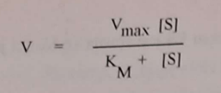 <p><span data-name="man_running" data-type="emoji">🏃‍♂</span><span data-name="alembic" data-type="emoji">⚗</span><span><span>&nbsp;</span></span>Równanie określa ilościową zależność między szybkością reakcji enzymatycznej a stężeniem substratu.</p><p>Oznaczenia:</p><ul><li><p>K<sub>M</sub> - stała Michaelisa-Ment<span>z</span>en; K<sub>M</sub>=<span>{</span>([E]-[ES])[S]}/{[ES]} lub K<sub>M</sub>={k<sub>-1</sub>+k<sub>+2</sub>}/{k<sub>+1</sub>};</p></li><li><p>Vmax - szybkość maksymalna reakcji;</p></li><li><p>[S] - stężenie substratu;</p></li><li><p>[E] - stężenie enzymu;</p></li><li><p>[ES] - stężenie kompleksu enzym-substrat;</p></li><li><p>k<sub>+1</sub>, k<sub>-1</sub>, k<sub>+2</sub> - stałe szybkości reakcji.</p></li></ul><p></p>