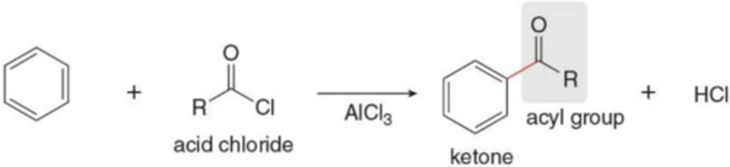<p>An acid chloride and AlCl₃</p>