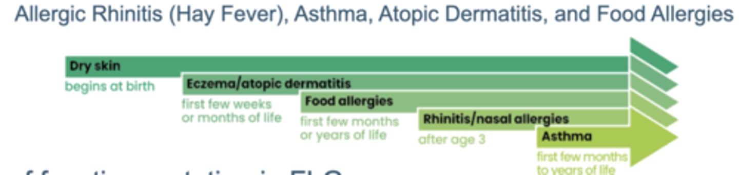 <p>Refers to the natural history or typical progression of allergic diseases that often begin early in life</p>