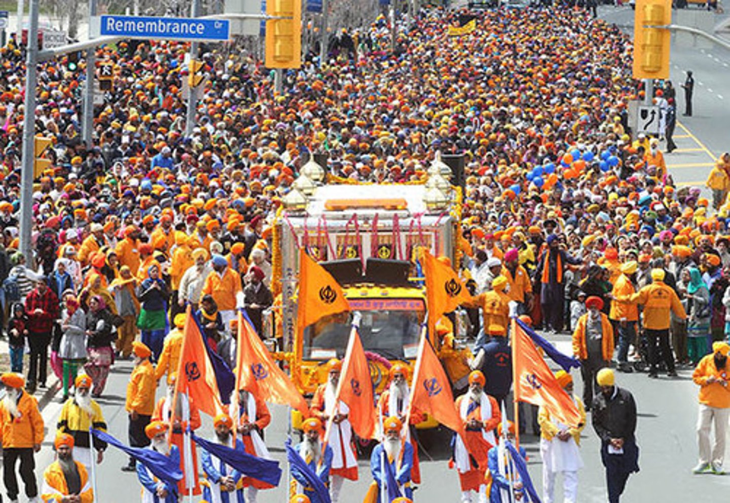 <p>birthdya of khalsa and sikh new year. remembers 1st baptism of sword. baptisms take place on this day and new members wleocmed into khalsa,</p><p>-guru granth carried through streets in procession by 5 member os khalsa, celebrated beginning of spring harvest</p>