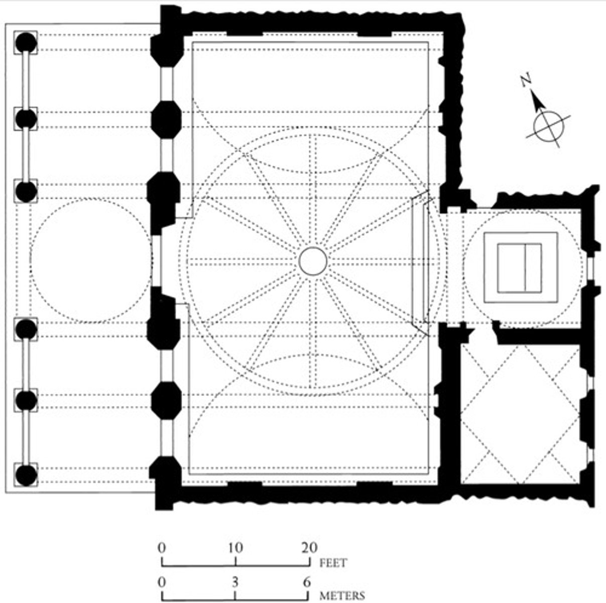 <p>a specific type of drawing representing a building from seem above, displaying walls windows and entrances</p>