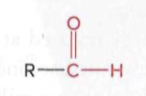 <p>a carbonyl group (C=O) where the carbon atom is bonded to at least one hydrogen atom and the rest to an R group</p>