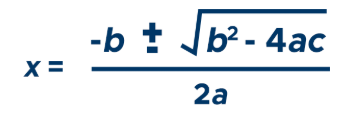 <p>if a quadratic is given by ax²+bx+c, the the quadratic equation is given by: </p>