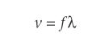 <p>The equation that relates the frequency, wavelength and wavespeed A</p>