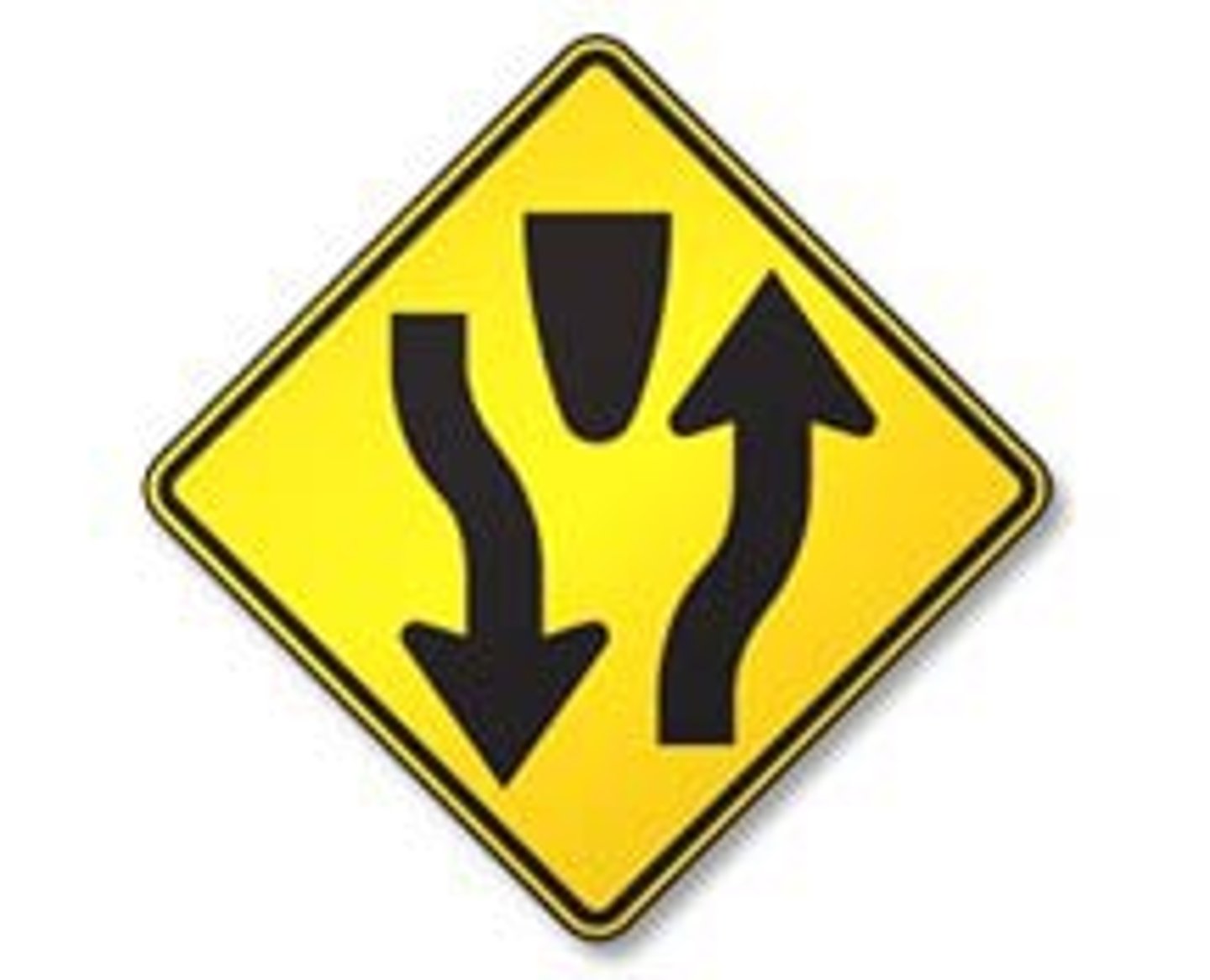 <p>Divided Roadway Begins</p>