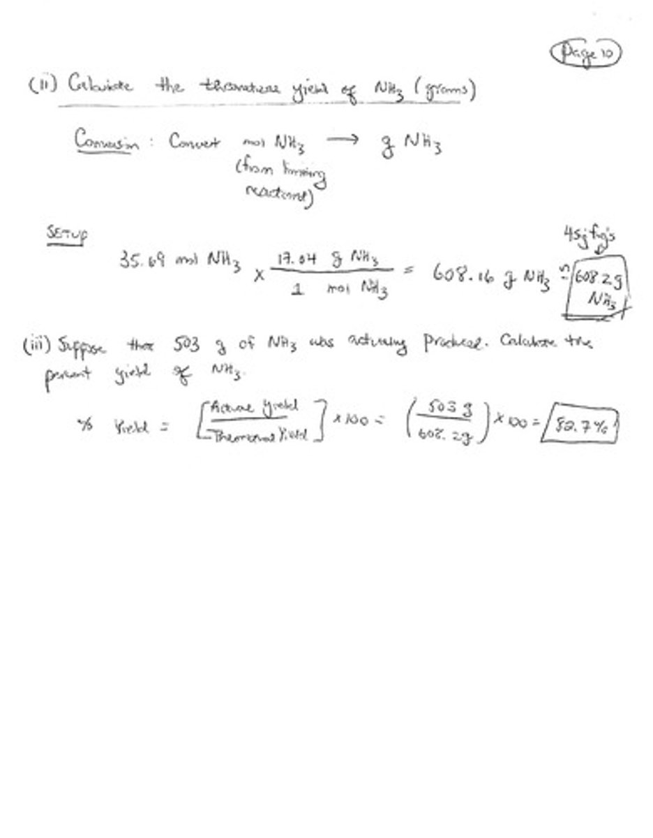 <p>Maximum amount of product expected from a reaction.</p>
