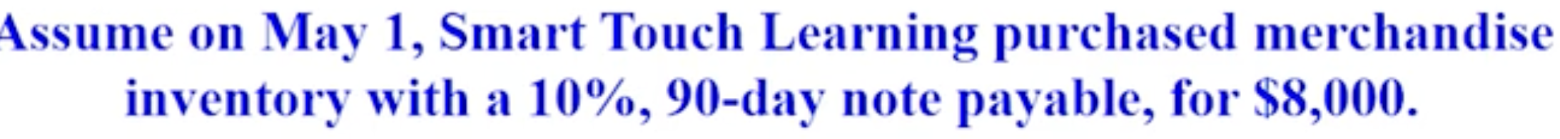 Notes payable ex, match the journal entry