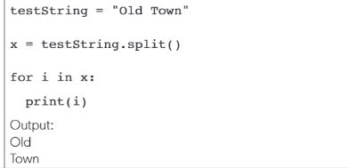 <p>A string method that will separate or "split" a string into a list.</p><p></p>
