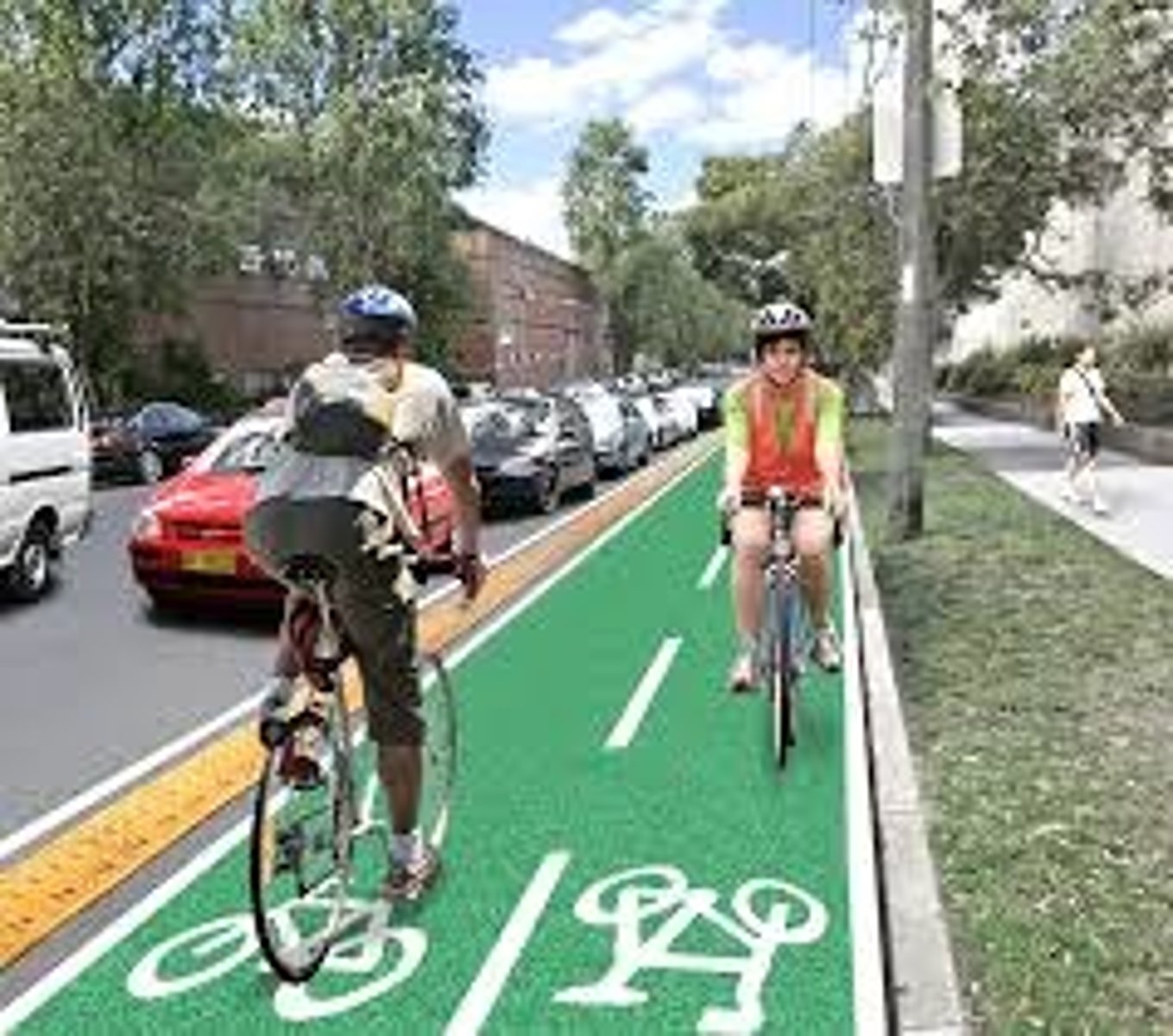 <p>làn đường dành cho xe đạp</p>