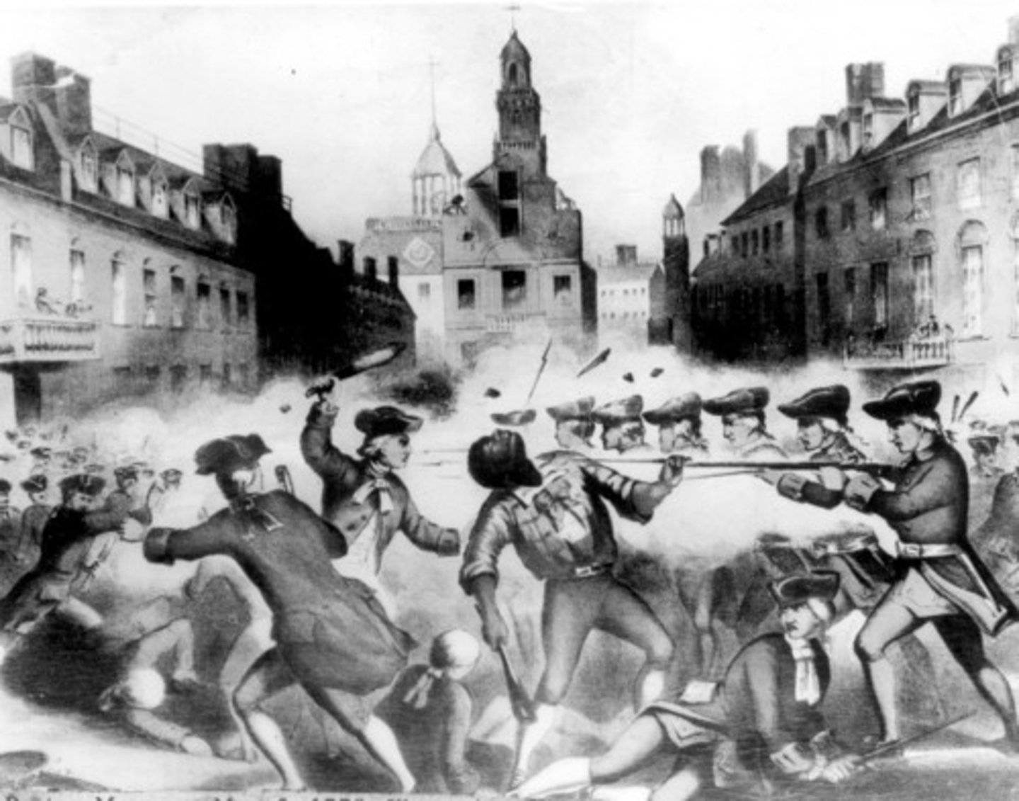 <p>5 colonists killed by British soldiers</p>