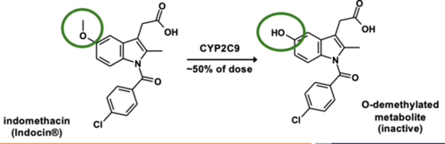 <p>the <strong>dealkylation</strong> of oxygen groups (removal of alkyl group from O)</p>