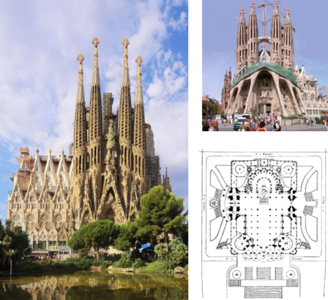 <p><span>Sagrada Familia, Antoni Gaudí (Barcelona, Spain, 1883-1926, ongoing)</span></p>