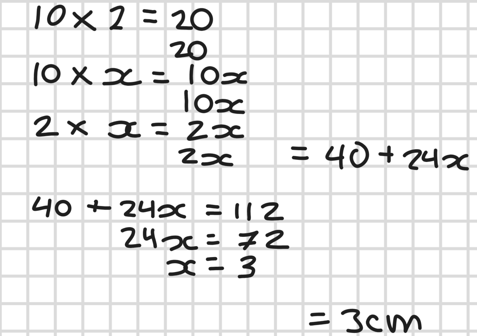 <p><strong>x = 3 cm</strong></p>