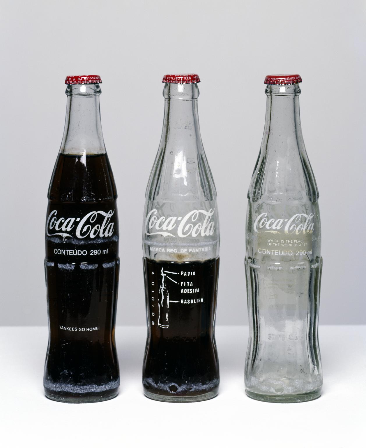 <p>“Coca-Cola Bottles Project: Insertions into Ideological Circuits” Cildo Meireles, 1970</p>
