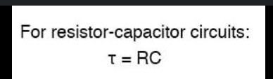 <p>time it takes for the voltage or charge to decay to 36.8%&nbsp;<span style="background-color: transparent; font-size: 1.6rem;"><span>of its initial value when discharging, or to rise to&nbsp;</span></span>63.2%&nbsp;<span style="background-color: transparent; font-size: 1.6rem;"><span>of its final value when charging</span></span></p>