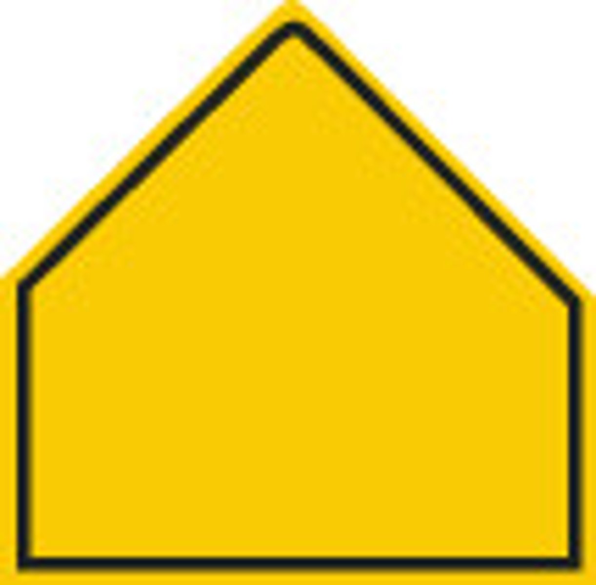 <p>You would see this shape of sign in a _________ __________.</p>