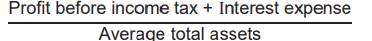 \
* The rate of return on assets measures how efficiently a business has used its assets to generate a profit
* Interpretation
  * Should be compared to industry standards. Bigger number better.