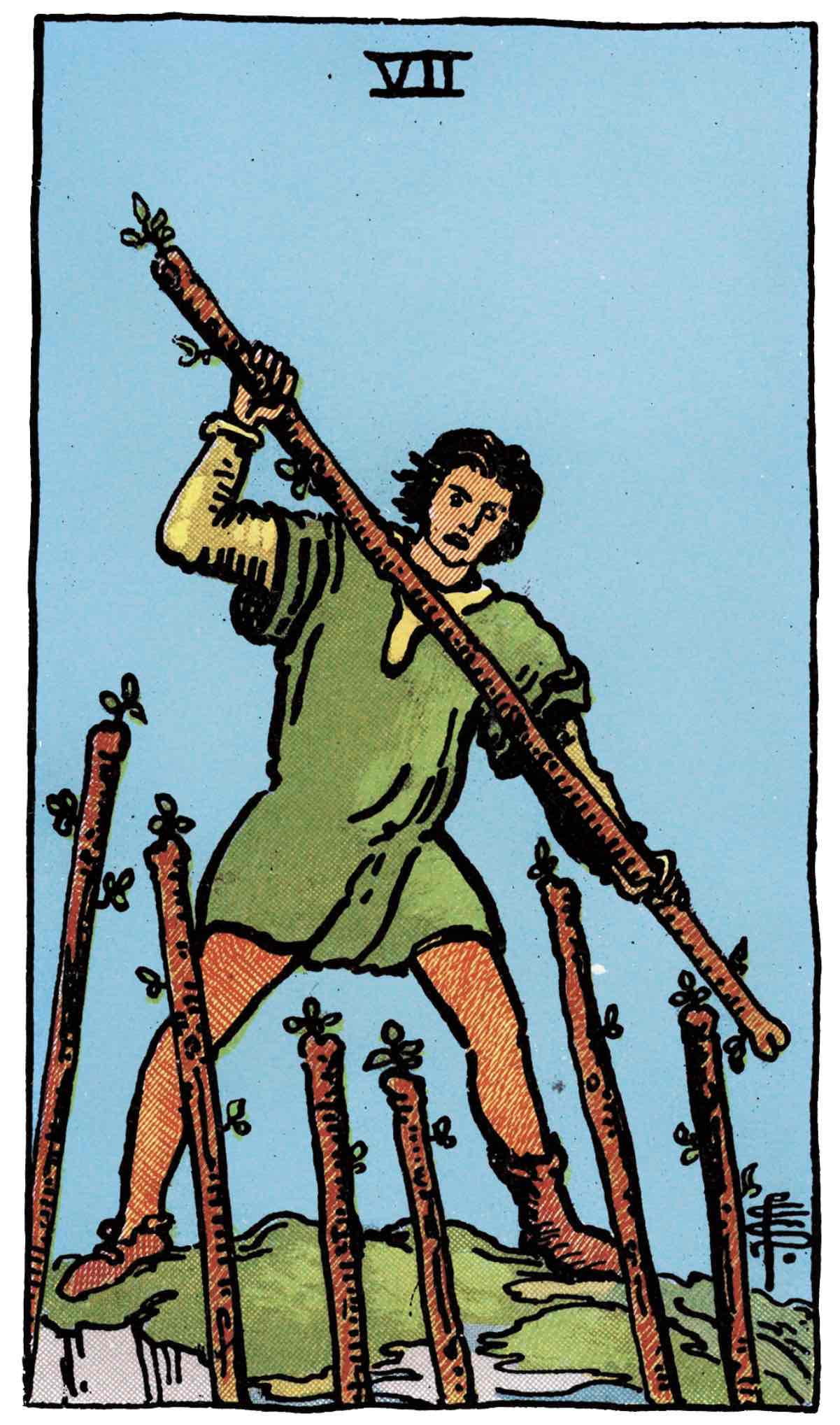 <p>Seven of Wands</p>