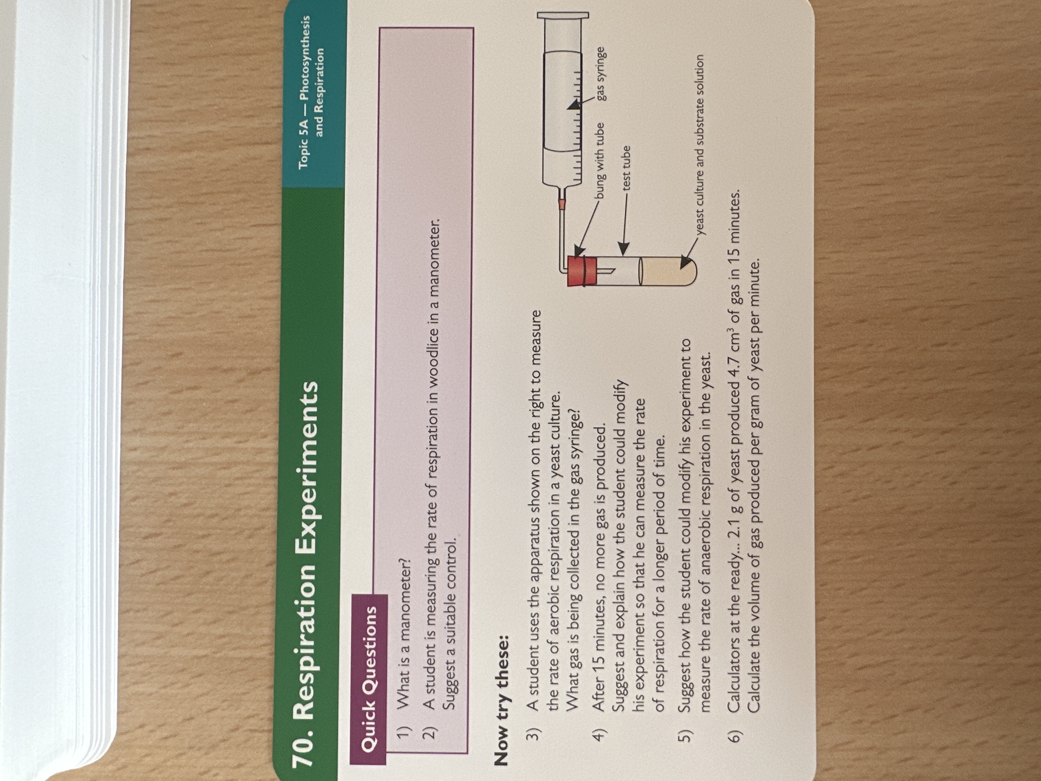 Respiration experiments 