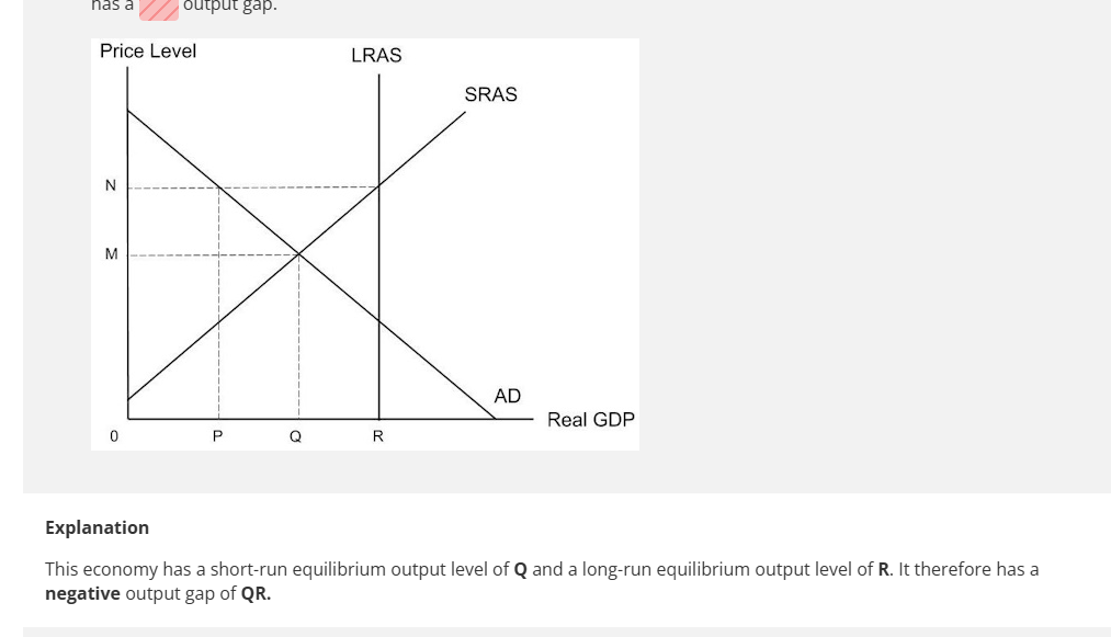 <p>Even if we have a negative output gap in the short run, in the long run we have to use our long run LRAS at full potential Yfe. No output gaps in long run possible when using neoclassical LRAS.&nbsp;</p><p></p>