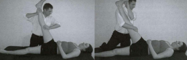 <p>Position: Supine</p><p>Examiner:</p><ul><li><p>Hip flexed and knee extended</p></li><li><p>Flex the hip and ask patient to inform when symptoms occur (usually between 30-70°)</p></li><li><p>You can confirm the symptoms by moving out of the painful range and dorsiflexing (for tibial nerve).</p></li></ul>