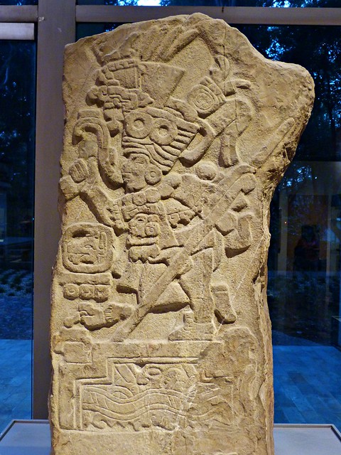 <p>Early Classic. Teotihuacano influence shown in headdress. Figure is named 8 deer (this would be their birthday), shown in the petroglyph. 8 deer is a prominent ancient figure in Late Classic codices (but maybe that’s a different 8 deer)</p>