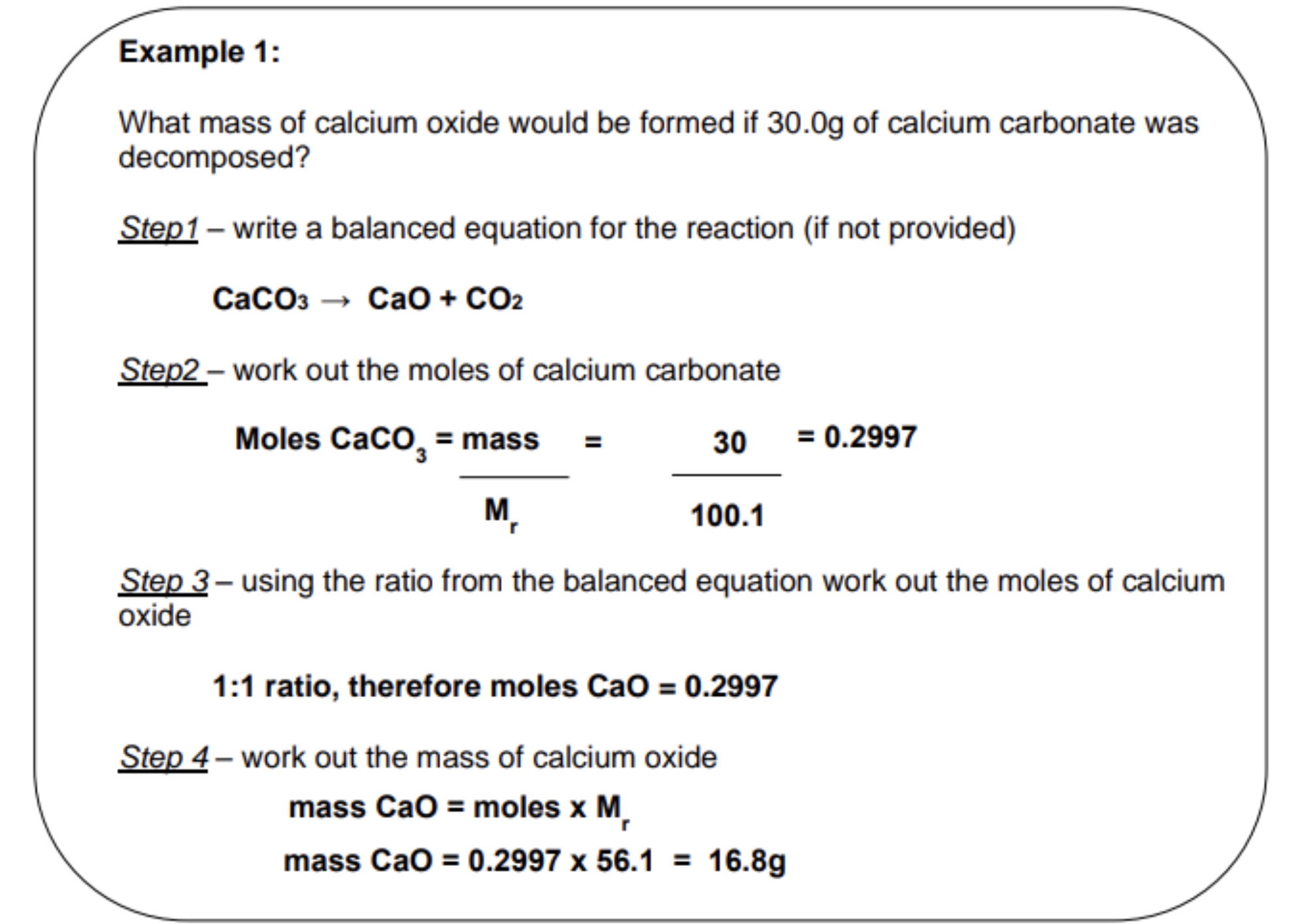<p>mass of calcium oxide = 16.8g </p>